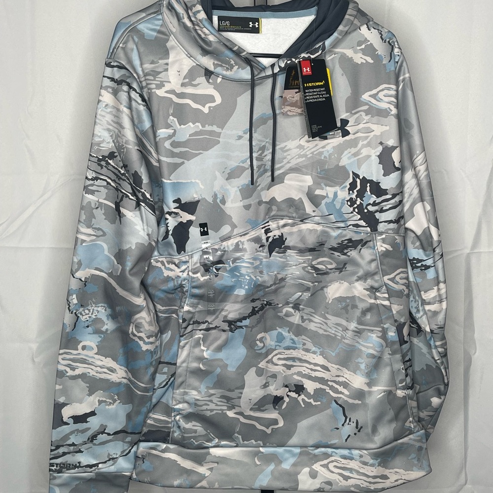 Brand New Mens Under Armour Large Winter Camo Blue Mix